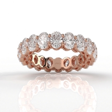 Shared Prong Oval Lab Grown Diamond Women Eternity Wedding Band 14k Rose Gold  (4.35Ct. tw.)