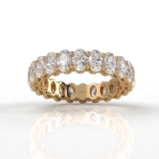Shared Prong Oval Lab Grown Diamond Eternity Wedding Band 14k Gold Yellow  (3.6Ct. tw.)