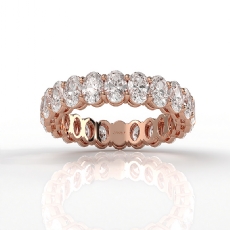 Shared Prong Oval Lab Grown Diamond Eternity Wedding Band 14k Rose Gold  (3.6Ct. tw.)