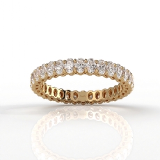 Oval Lab Grown Diamond Women's Shared Prong Wedding Band 14k Gold Yellow  (1.5Ct. tw.)