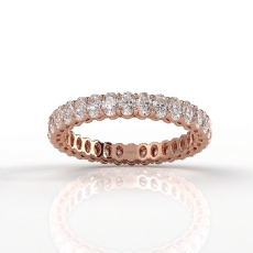 Oval Lab Grown Diamond Women's Shared Prong Wedding Band 14k Rose Gold  (1.5Ct. tw.)