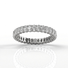 Oval Lab Grown Diamond Women's Shared Prong Wedding Band 14k White Gold 1.5 Ctw