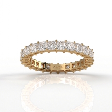 Shared Prong Princess Lab Grown Diamond Eternity Wedding Band 14k Gold Yellow  (2.2Ct. tw.)