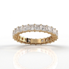 Lab-Grown Diamond Women Shared Prong Princess Wedding Band 14k Gold Yellow  (2.8Ct. tw.)