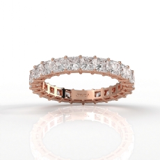 Lab-Grown Diamond Women Shared Prong Princess Wedding Band 14k Rose Gold  (2.8Ct. tw.)