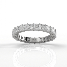 Lab-Grown Diamond Women Shared Prong Princess Wedding Band 14k White Gold 2.8Ctw