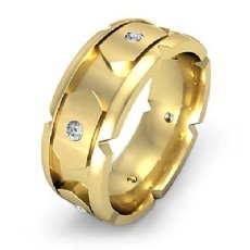 Designer Men's Round Diamond Eternity Wedding Band in 14k Gold Yellow  (0.4Ct. tw.)