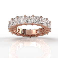 Eternity Princess Lab-Grown Diamond Prong Set Wedding Band 14k Rose Gold  (7.4Ct. tw.)