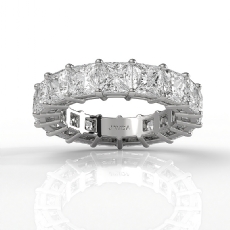 Eternity Princess Lab-Grown Diamond Prong Set Wedding Band 14k White Gold 7.4ctw