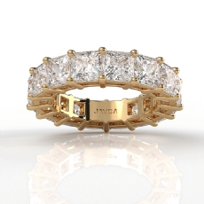 Women Shared Prong Lab-Grown Diamond Princess Wedding Band 14k Gold Yellow  (9.6Ct. tw.)