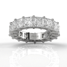 Women Shared Prong Lab-Grown Diamond Princess Wedding Band 14k White Gold 9.6ctw