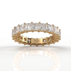 Princess Lab-Grown Diamond Shared Prong Women's Wedding Band 14k Gold Yellow  (4Ct. tw.)