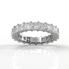 Princess Lab-Grown Diamond Shared Prong Women's Wedding Band 14k White Gold 4ctw