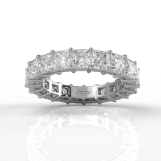 Princess Lab-Grown Diamond Shared Prong Women Wedding Band 14k White Gold 5.6ctw