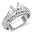 3 Row Womens Round Diamond Engagement Semi Mount Ring 14k White Gold 1.4Ct - javda.com 