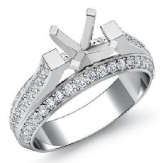 3 Row Womens Round Diamond Engagement Semi Mount Ring 14k Gold 1.40Ctw