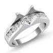 0.6Ct Diamond Channel Engagement Ring 14k White Gold Emerald Semi Mount - javda.com 