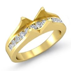 Diamond Channel Engagement Ring 14k Gold Yellow Emerald Semi Mount (0.6Ct. tw.)