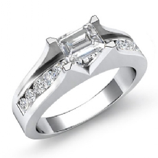 Sidestone Channel Set diamond Ring 14k Gold White