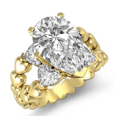 Classic Heart Split Shank diamond Ring 14k Gold Yellow