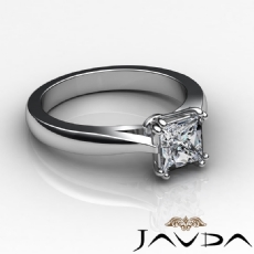Domed Tapered Solitaire diamond Ring Platinum 950