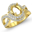 1Ct Diamond Engagement Antique Ring Oval Semi Mount 14k Yellow Gold Halo Setting - javda.com 
