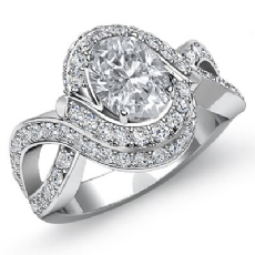 Curve Shank Halo Pave diamond Hot Deals Platinum 950