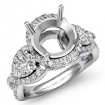 Three 3 Stone Diamond Anniversary Pear Round Semi Mount Ring 14k White Gold 1.4Ct - javda.com 