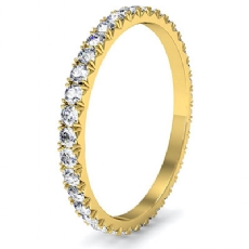 Micro Prong Round Diamond Women Eternity Ring 14k Gold Yellow Wedding Band  (0.6Ct. tw.)