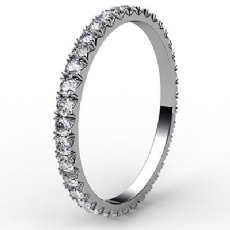 Micro Prong Round Diamond Women Eternity Ring 14k White Gold Wedding Band 0.6Ct