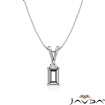 Double Bail Prong Set Emerald Cut Semi Mount Pendant 14k White Gold - javda.com 