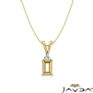 Double Bail Prong Set Emerald Cut Semi Mount Pendant 18k Yellow Gold - javda.com 