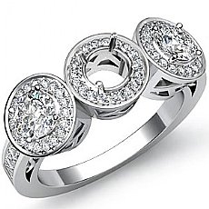 1.85 Ct Round Princess Diamond 3 Stone Anniversary Ring W Gold