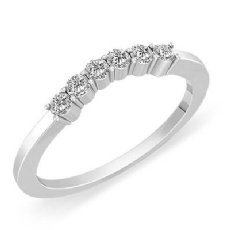 Classic Round Prong Set Diamond Half Wedding Band 14k W Gold Womens Ring 0.20Ct