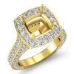 2.1Ct Cushion Diamond Engagement Ring 14k Yellow Gold Halo Pave Setting SemiMount - javda.com 