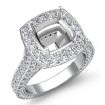 2.1Ct Cushion Diamond Engagement Ring 14k White Gold Halo Pave Setting SemiMount - javda.com 