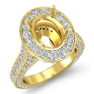 2.1Ct Diamond Engagement Halo Setting Ring Oval Shape Semi Mount 18k Yellow Gold - javda.com 
