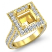 2.1Ct Diamond Engagement Ring Halo Pave Setting  18k Yellow Gold Princess SemiMout - javda.com 