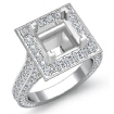 2.1Ct Diamond Engagement Ring Halo Pave Setting  18k White Gold Princess SemiMout - javda.com 