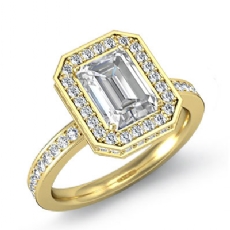 Crown Halo Petite Pave Set diamond  18k Gold Yellow