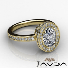 Crown Halo Petite Pave Set diamond Ring 18k Gold Yellow