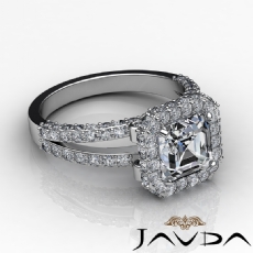 Split-Shank Pave Circa Halo diamond Ring Platinum 950