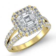 Split-Shank Pave Circa Halo diamond Ring 18k Gold Yellow