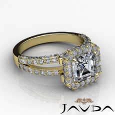 Split-Shank Pave Circa Halo diamond Ring 18k Gold Yellow