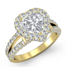 Split-Shank Pave Circa Halo diamond Ring 18k Gold Yellow