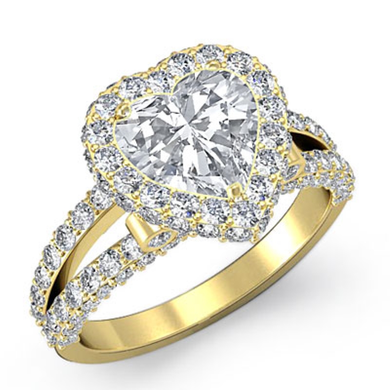 Split-Shank Pave Circa Halo diamond Hot Deals 18k Gold Yellow