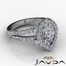 Split-Shank Pave Circa Halo diamond Ring Platinum 950