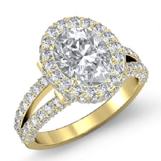 Split-Shank Pave Circa Halo diamond  18k Gold Yellow