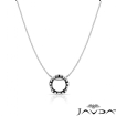 Solitaire U Cut Prong Round Semi Mount Floating Pendant 18k White Gold - javda.com 