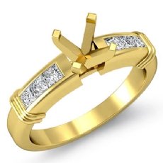 Diamond Engagement Womens Ring Princess Semi Mount 18k Gold Yellow (0.4Ct. tw.)
